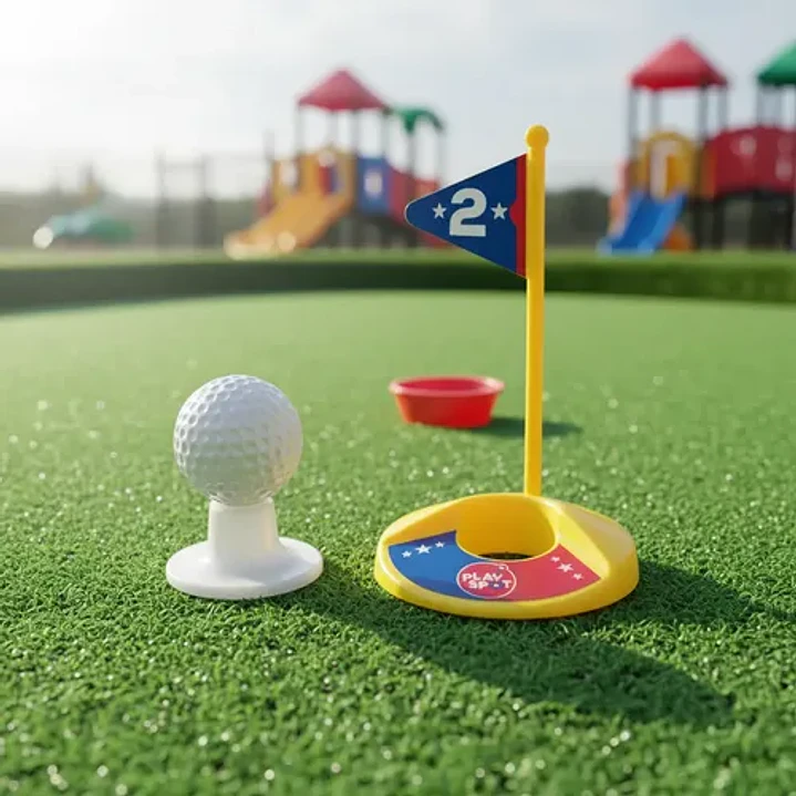 Set De Golf  Niños 3 Palos 2 Hoyos 2 Banderas Playspot Pl14 4
