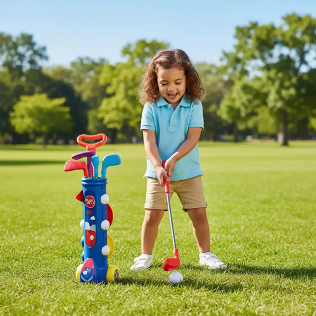Set De Golf  Niños 3 Palos 2 Hoyos 2 Banderas Playspot Pl14 6