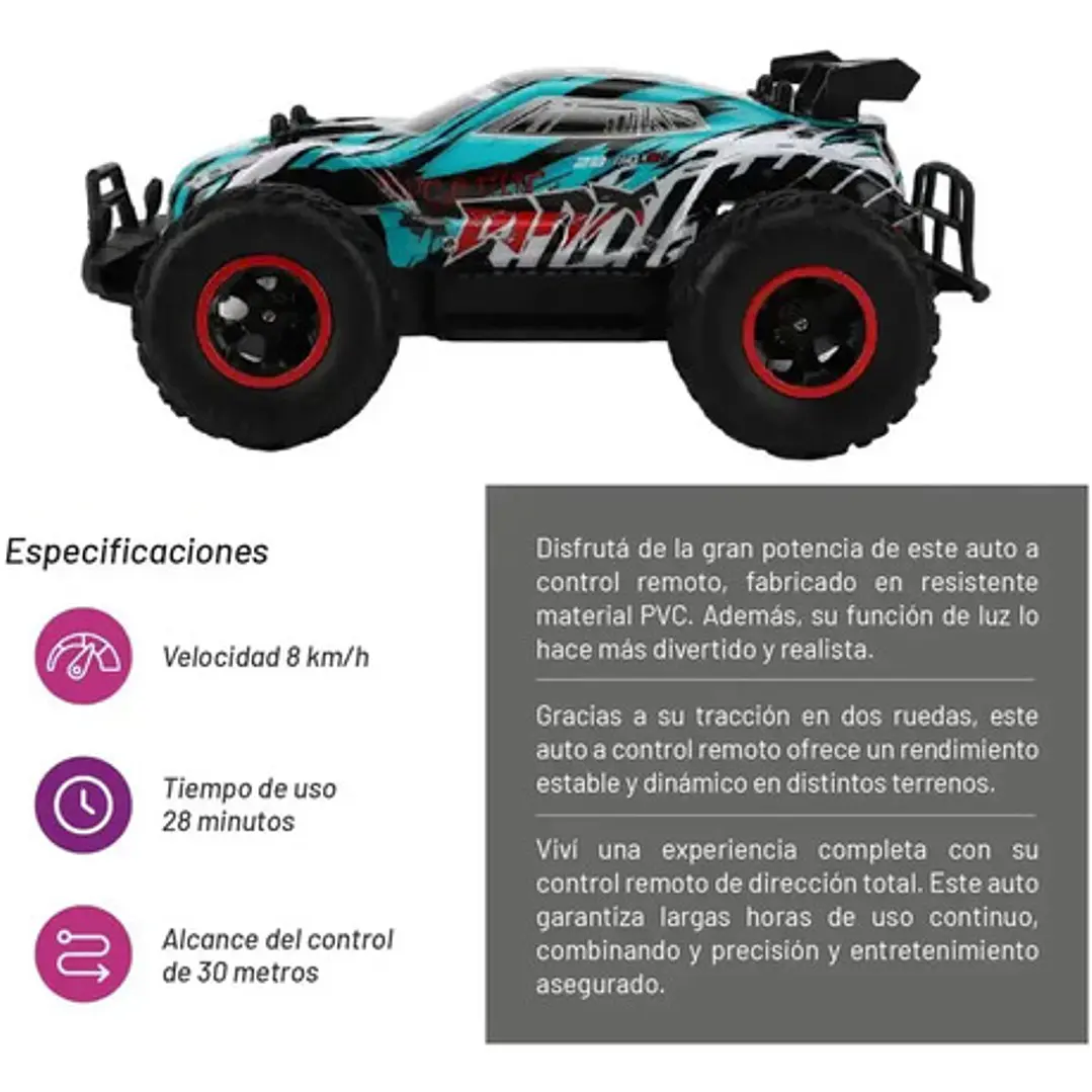 Auto Todo Terreno Control Remoto Max 1:14 (8km/h) Ultrax 7