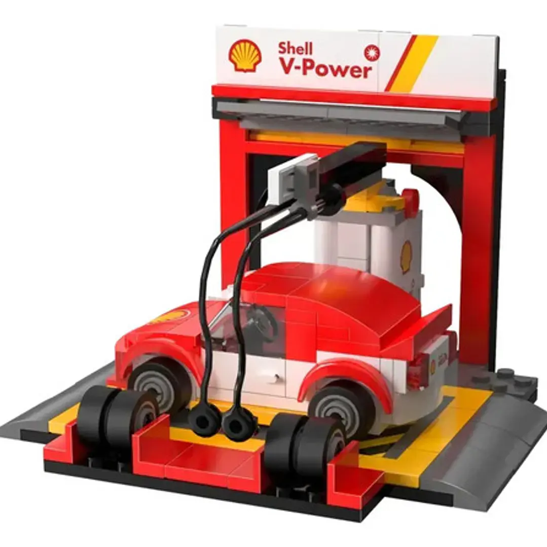 Bloques De Construcción CaDA Shell Staging Station Estación De Servicio Taller Con Auto De Carreras Coleccionable C66035W 237 Piezas Juguete Para Armar 2