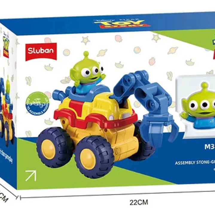 Auto Camión Excavadora Aliens Toy Stoty Ikdis067 Color Verde Alienígenas 4