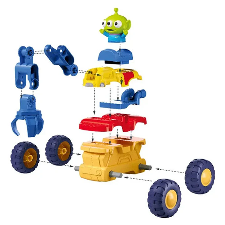 Auto Camión Excavadora Aliens Toy Stoty Ikdis067 Color Verde Alienígenas 5