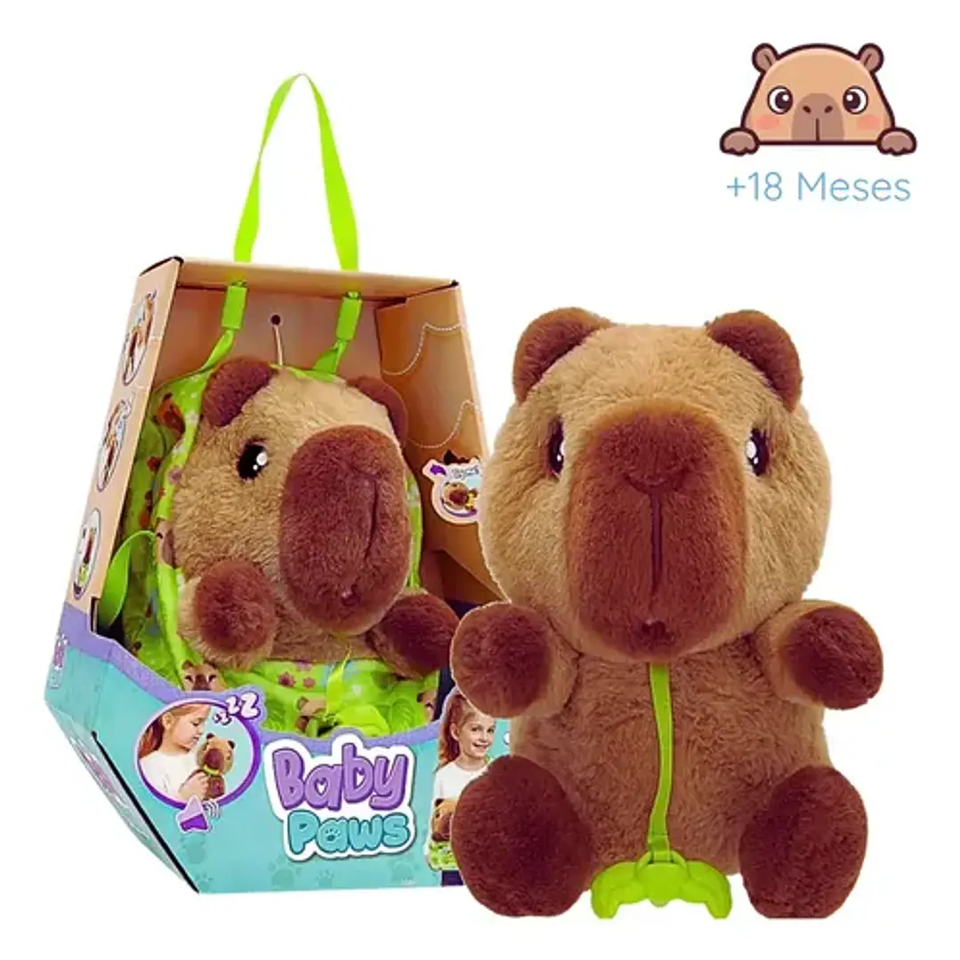 Peluche Baby Paws Capibara Interactivo Con Sonido 99791 3