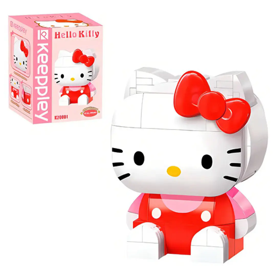 Bloques Para Armar Figura 10 Cm De Hello Kitty Keeppley Cantidad de piezas 142 6