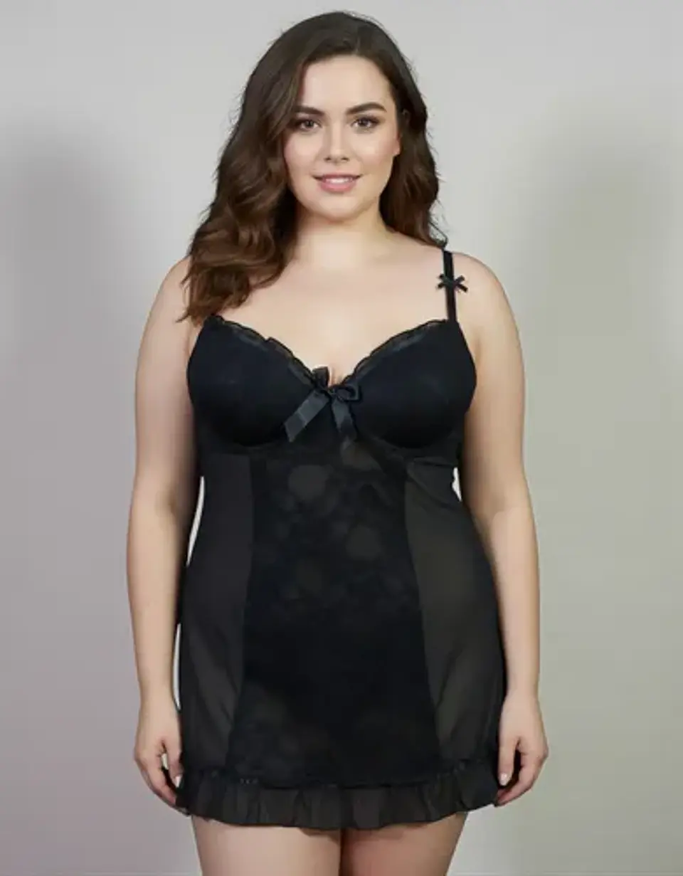 Babydoll Negro Hunkemoller Para Mujer Talla Xl 1