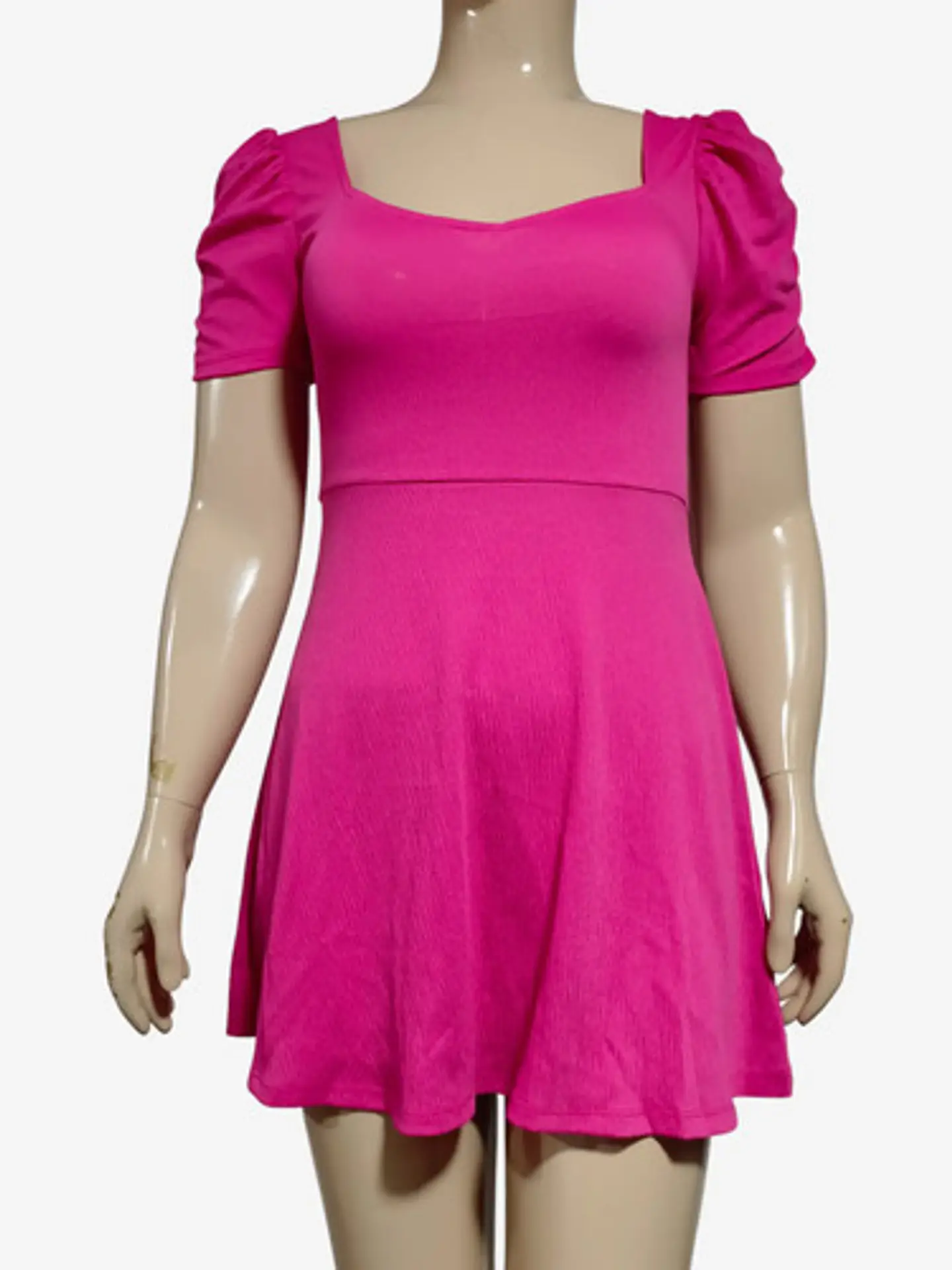 Vestido Fucsia Corto Manga Globo  H & M - Talla S 4