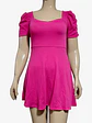 Vestido Fucsia Corto Manga Globo  H & M - Talla S - Miniatura 4
