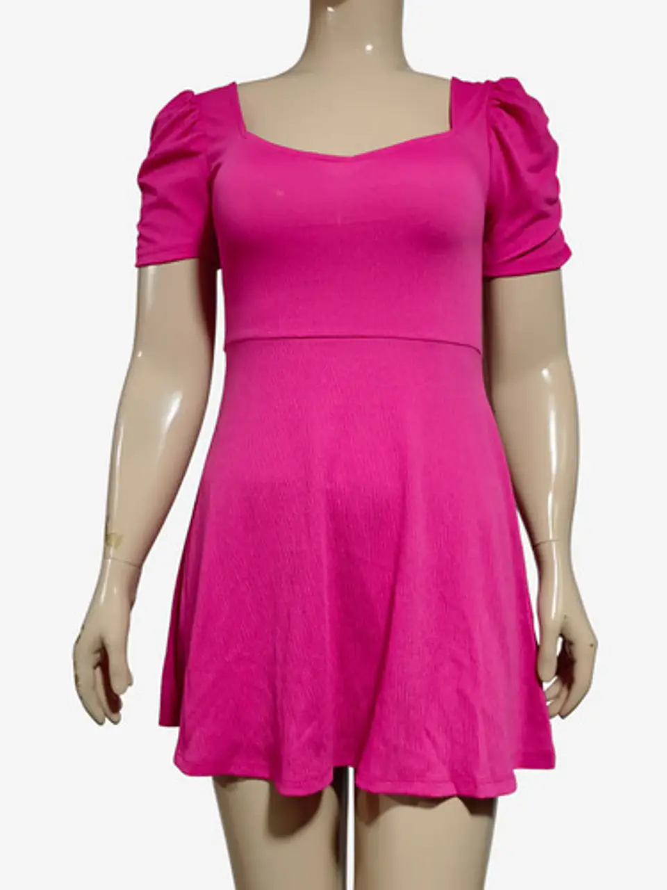 Vestido Fucsia Corto Manga Globo  H & M - Talla S 4