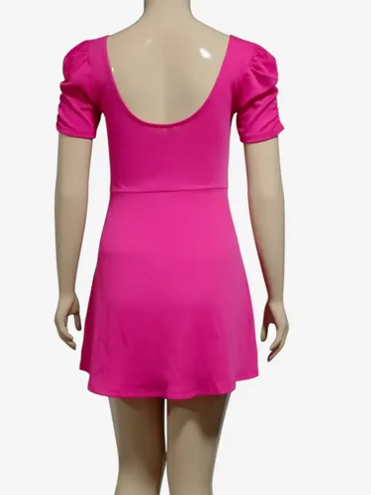 Vestido Fucsia Corto Manga Globo  H & M - Talla S 6