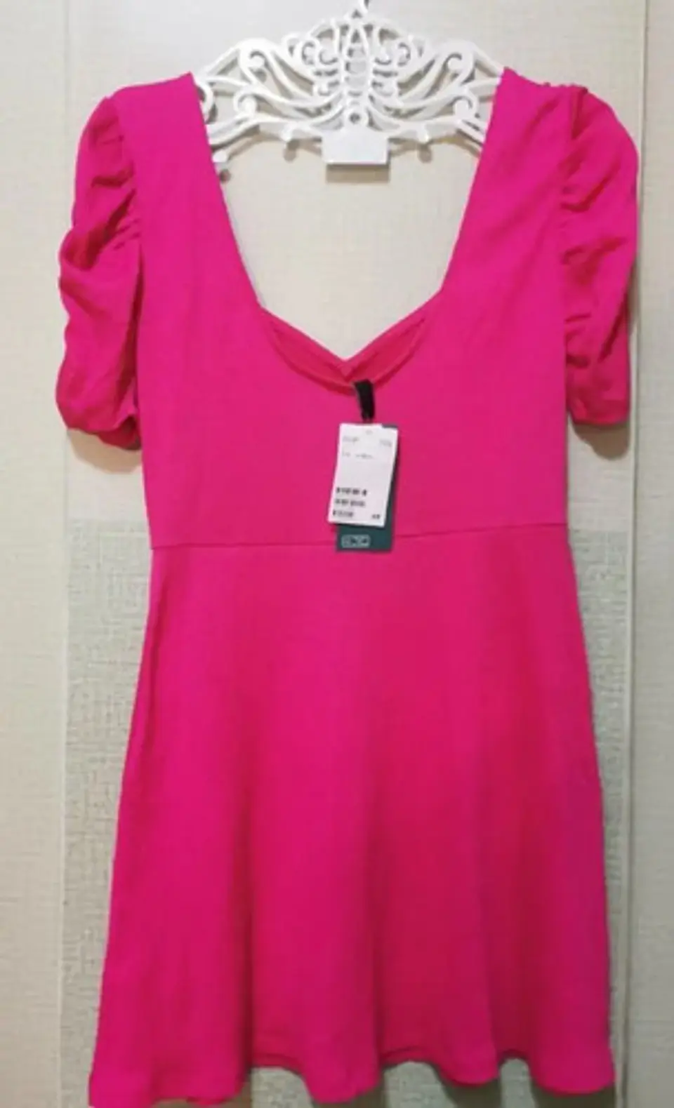 Vestido Fucsia Corto Manga Globo  H & M - Talla S 7