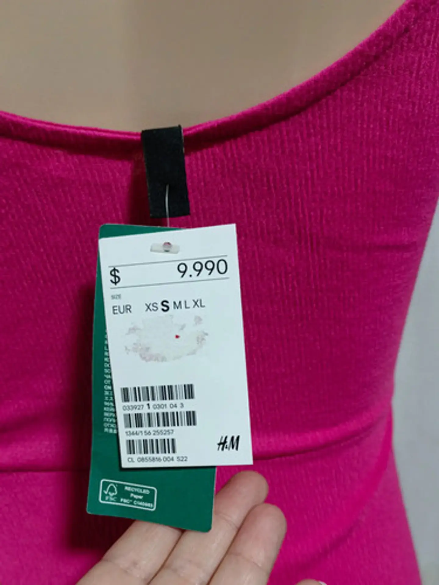 Vestido Fucsia Corto Manga Globo  H & M - Talla S 8
