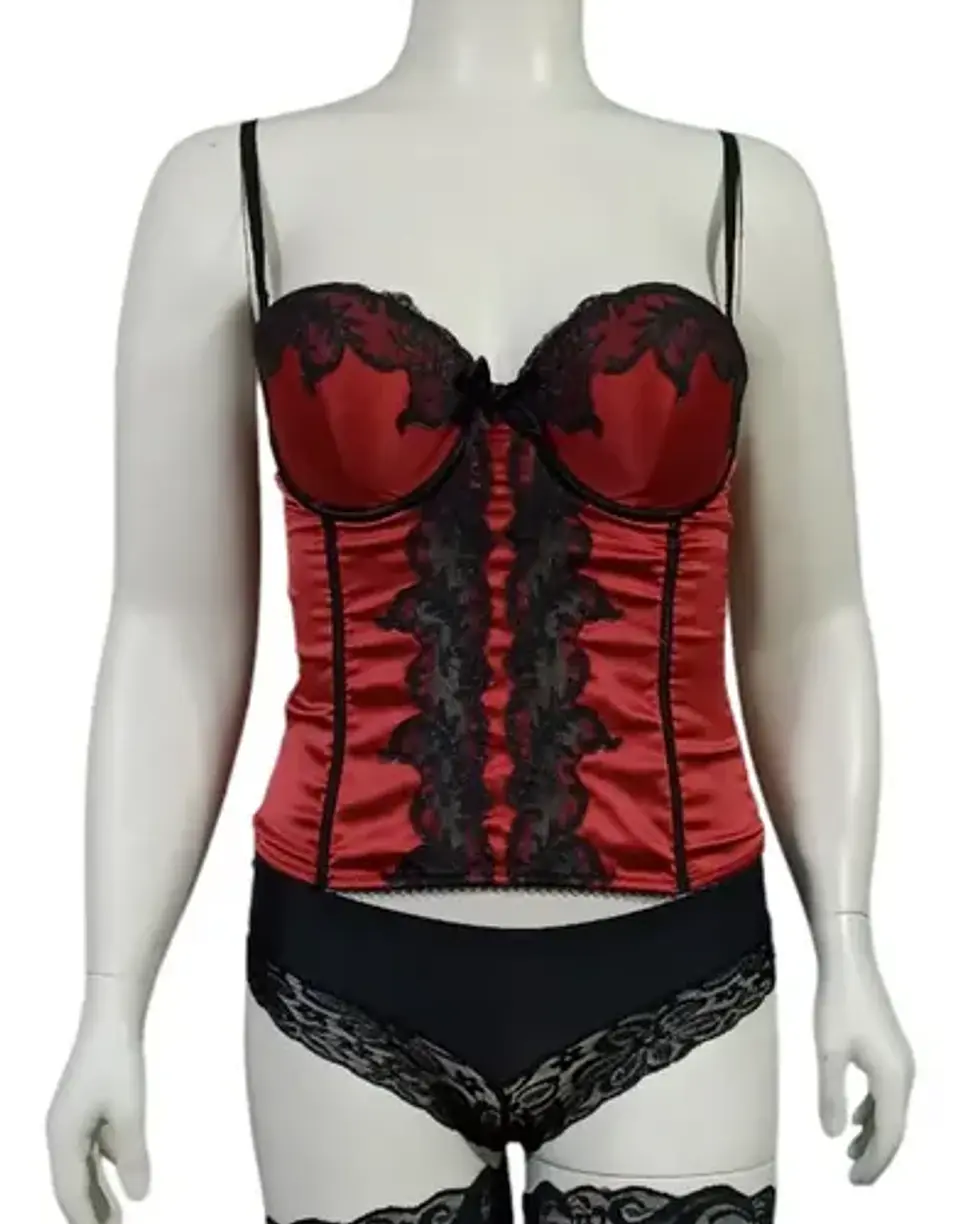 Bustier De Satén Y Encaje C&a Para Mujer Talla M 3