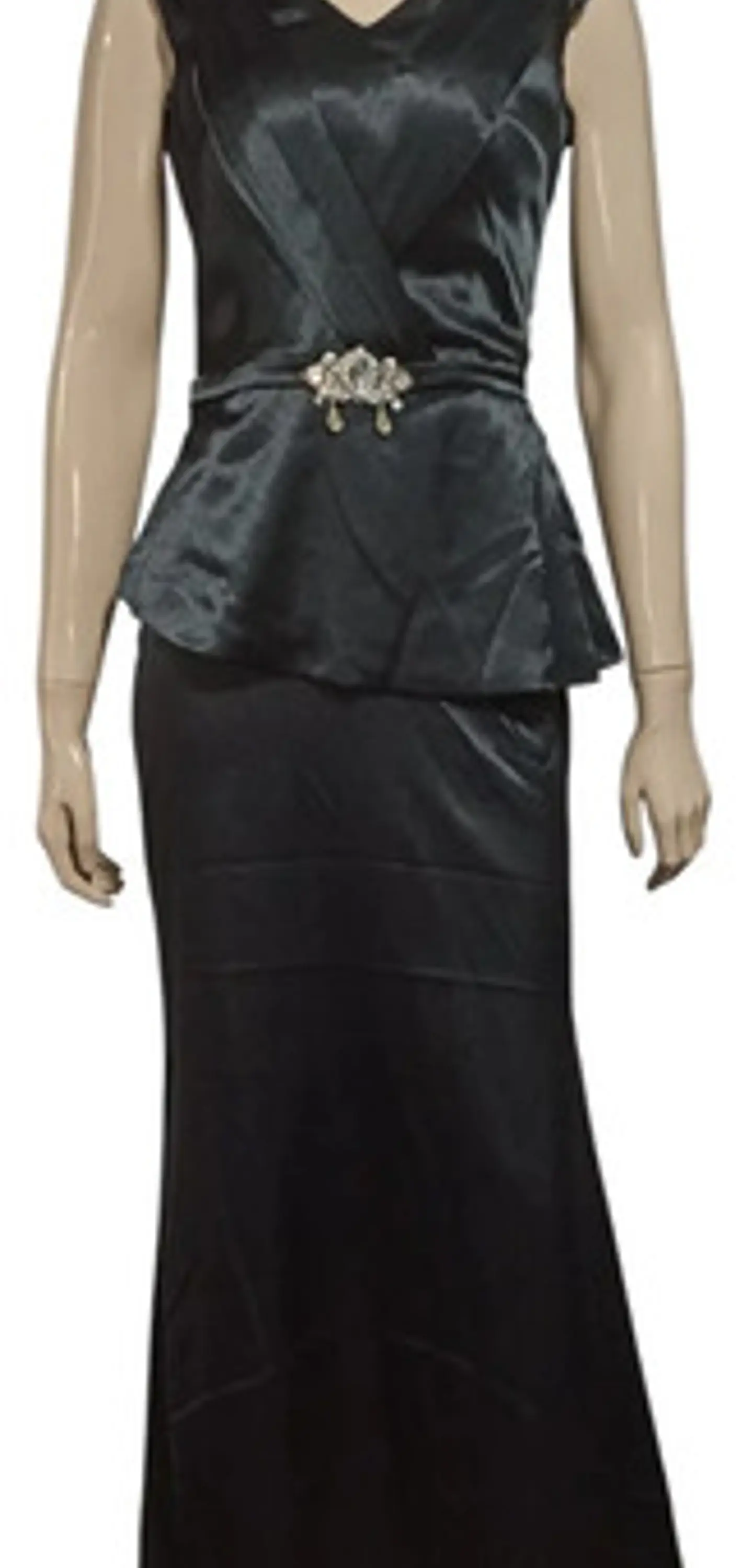 Vestido de Fiesta / Gala Corte Sirena Cintura Peplum - Talla S 2