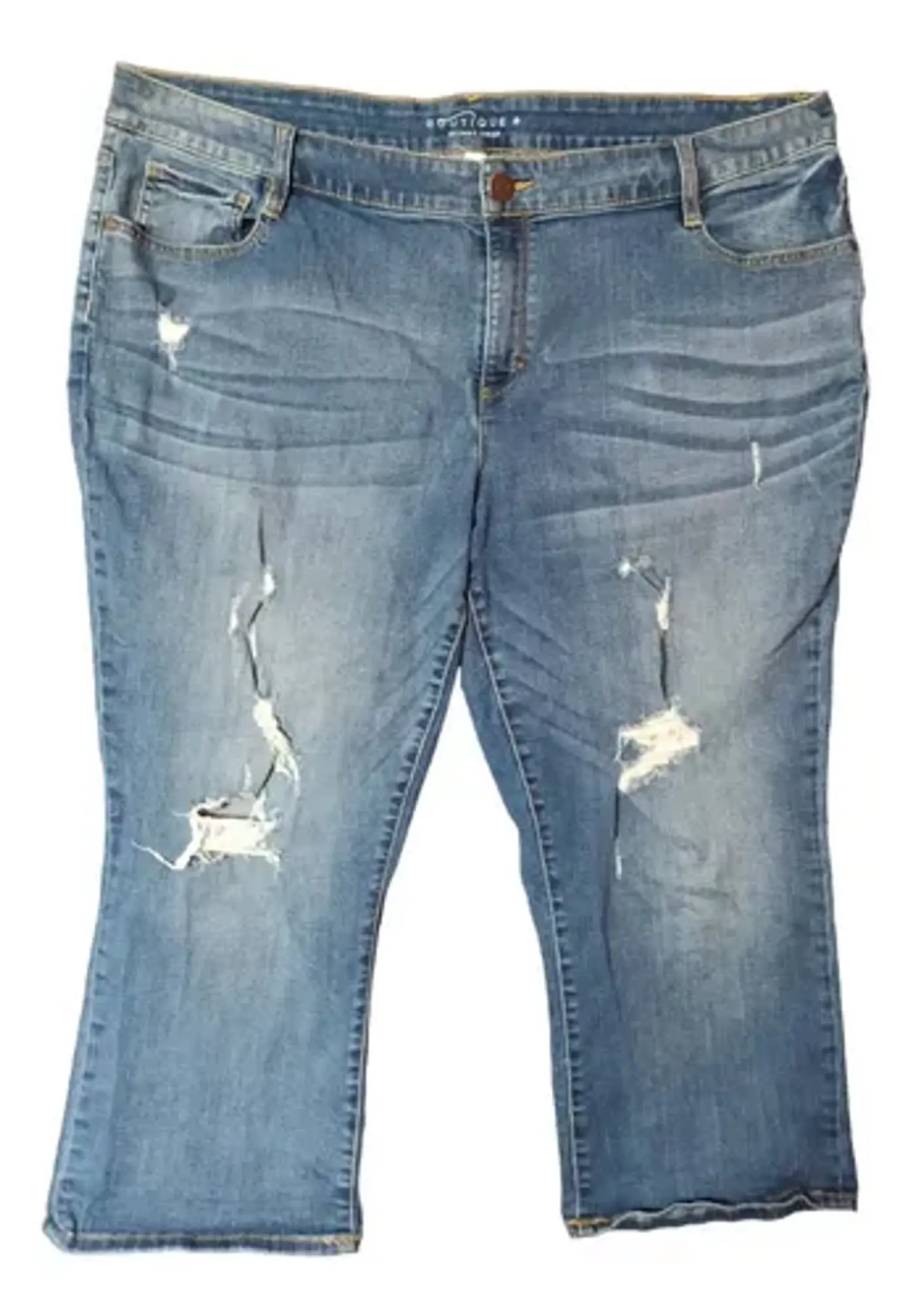 Jeans Cropped Skinny Rasgados - Talla Grande 56-58 2