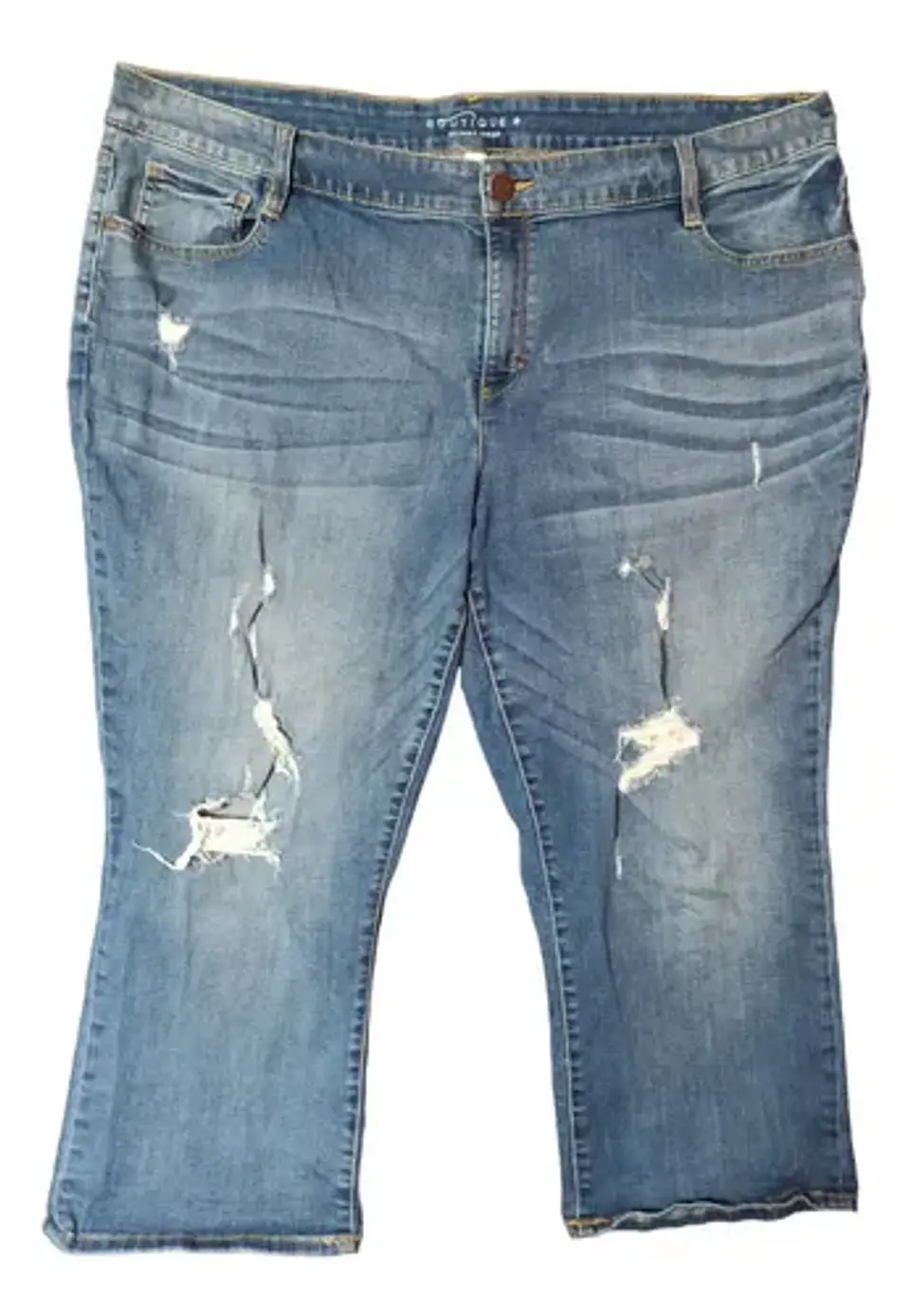 Jeans Cropped Skinny Rasgados - Talla Grande 56-58 2