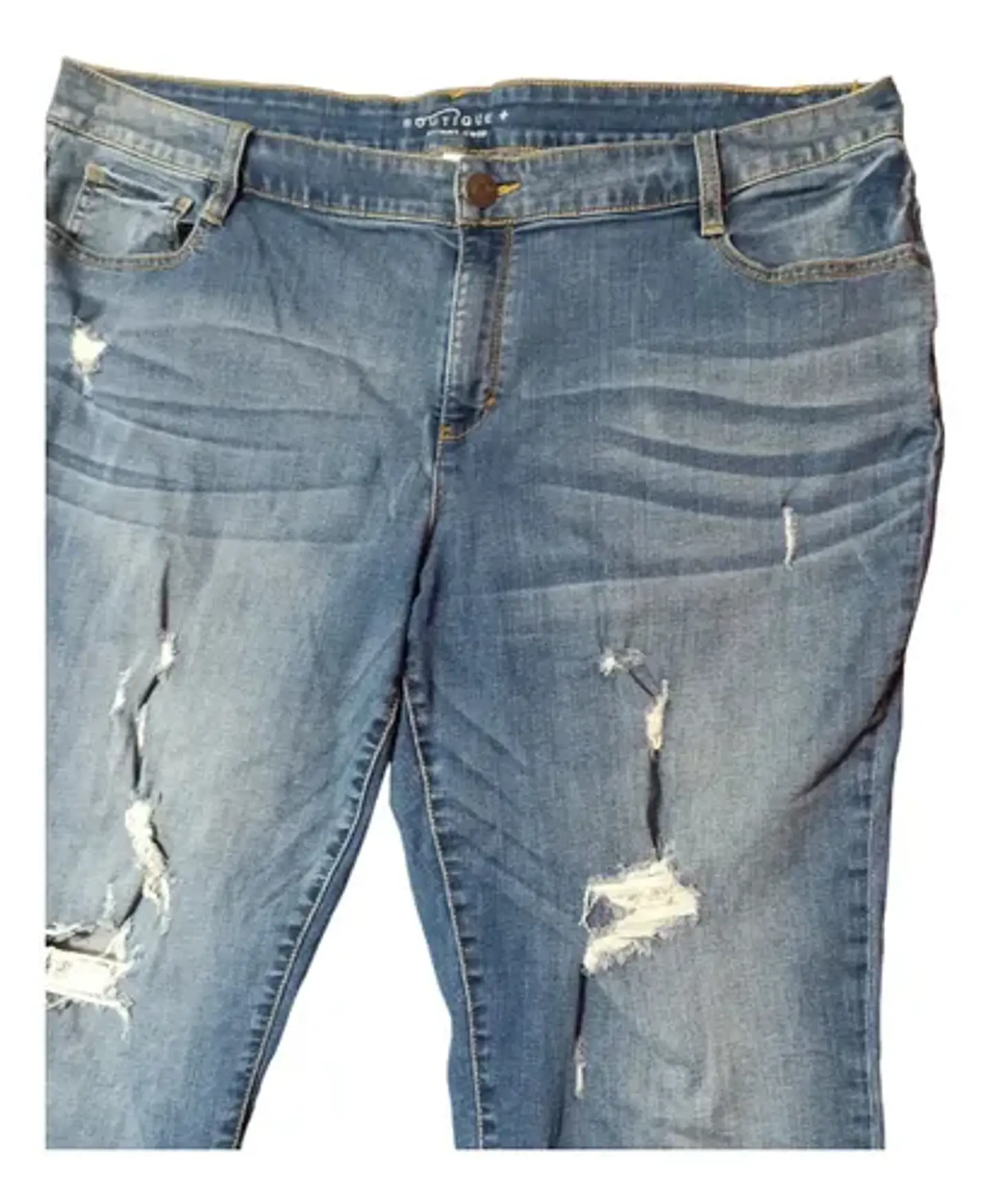 Jeans Cropped Skinny Rasgados - Talla Grande 56-58 3