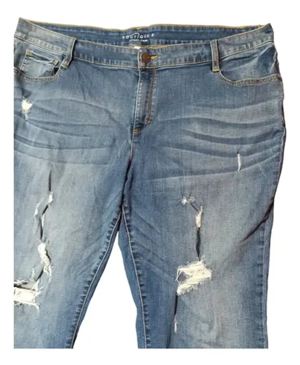 Jeans Cropped Skinny Rasgados - Talla Grande 56-58 3