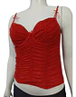 Bustier Corset Lencero Rojo De Tul Para Mujer Talla M - L - Miniatura 4