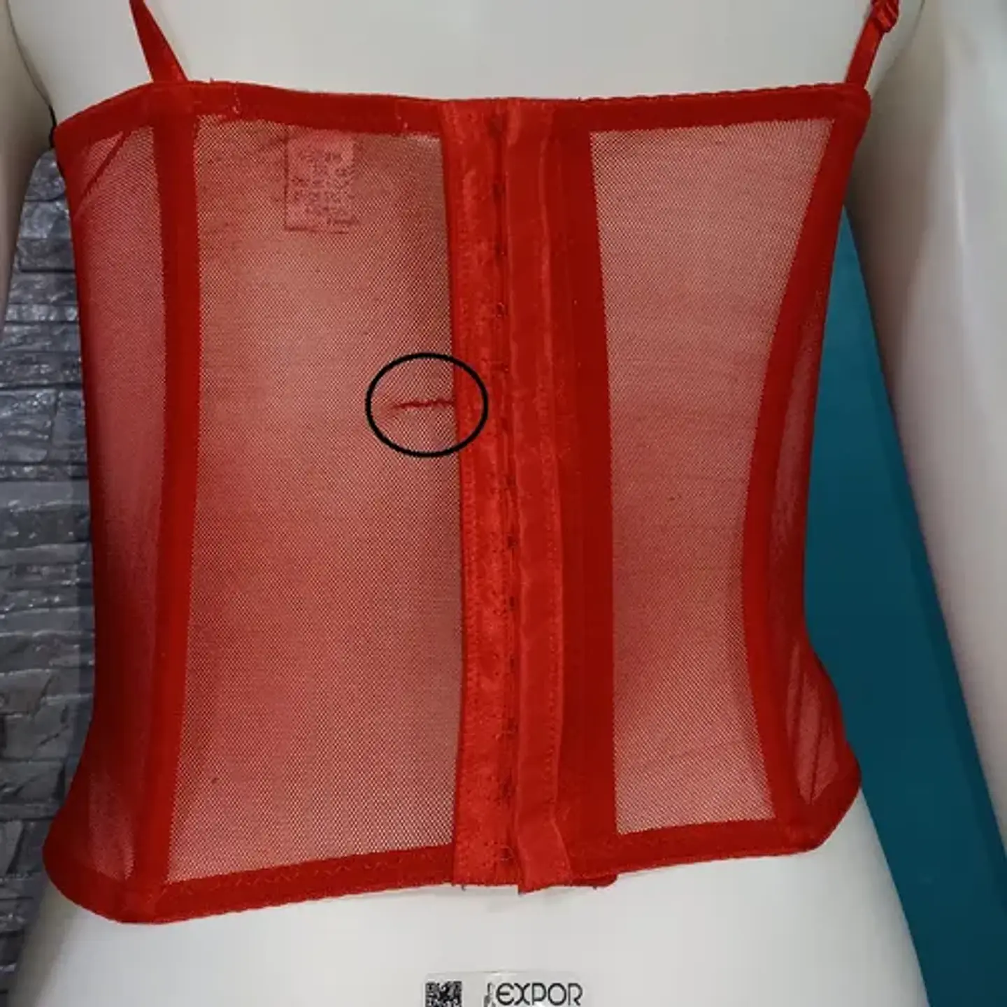 Bustier Corset Lencero Rojo De Tul Para Mujer Talla M - L 7