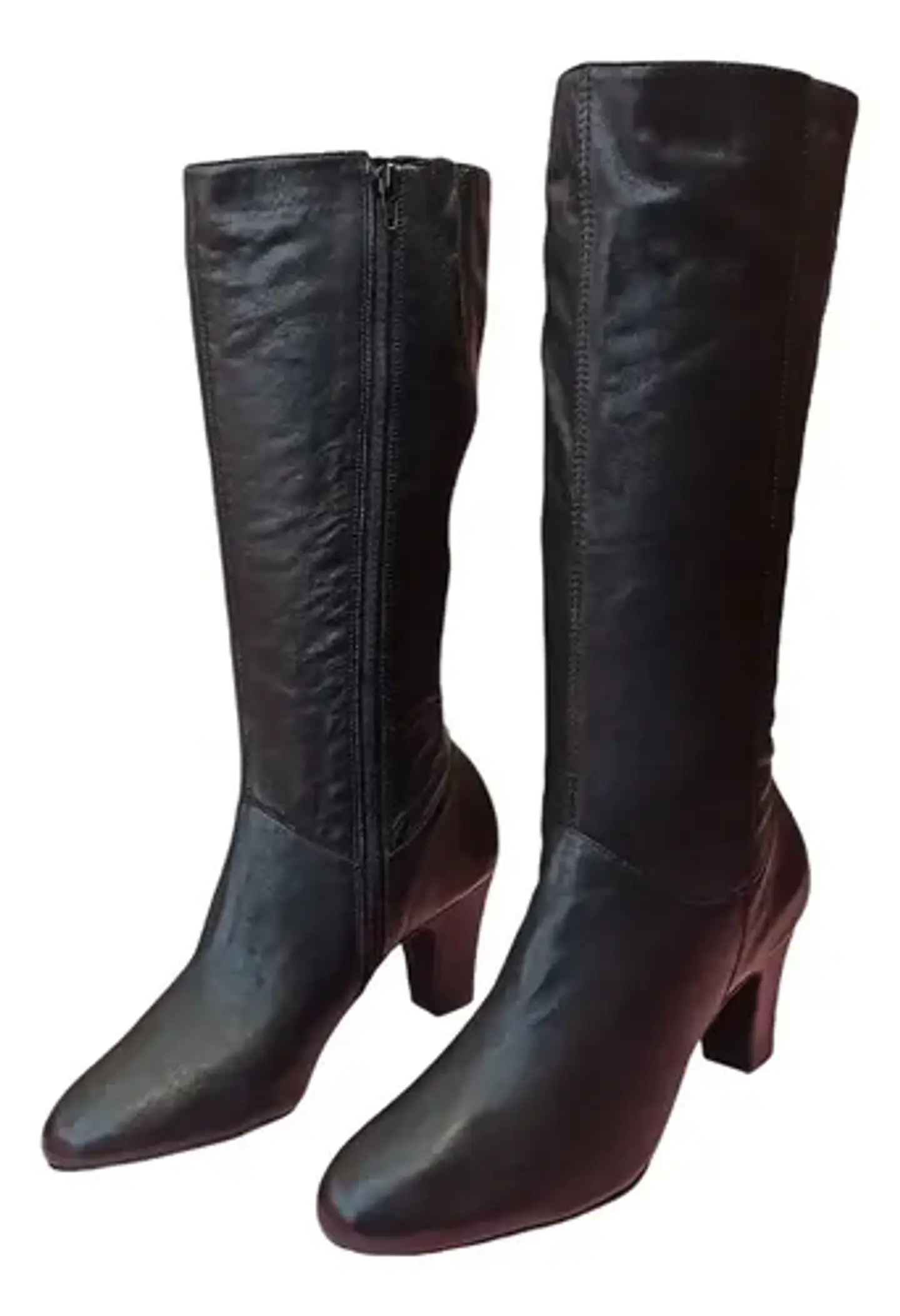 Botas Cuero Genuino a Media Pantorrilla Talla 40 - 40.5 3
