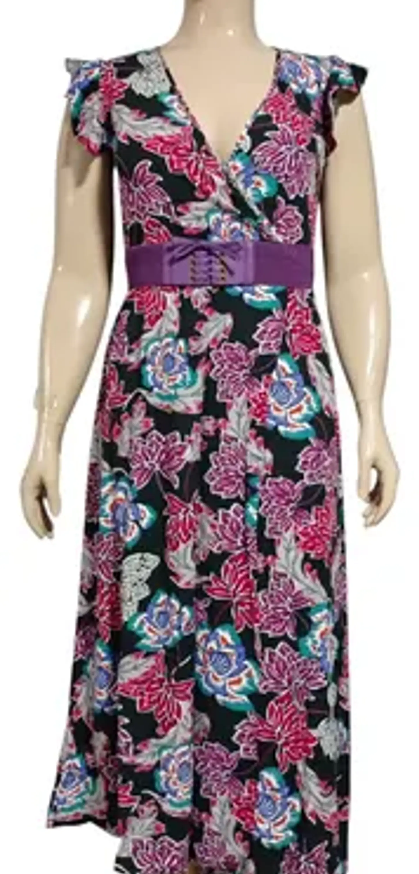 Maxi Vestido Tatienne Escote Cruzado Con Cinturón - Talla M 2