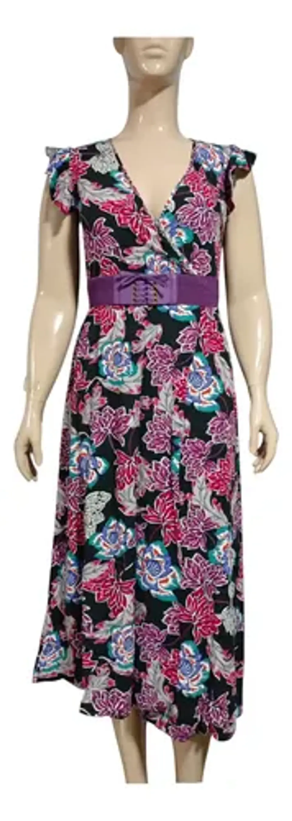 Maxi Vestido Tatienne Escote Cruzado Con Cinturón - Talla M 2