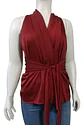 Blusa Satín Rojo Ann Taylor Sin Mangas Con Cinturón Talla M - Miniatura 2
