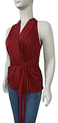 Blusa Satín Rojo Ann Taylor Sin Mangas Con Cinturón Talla M - Miniatura 4