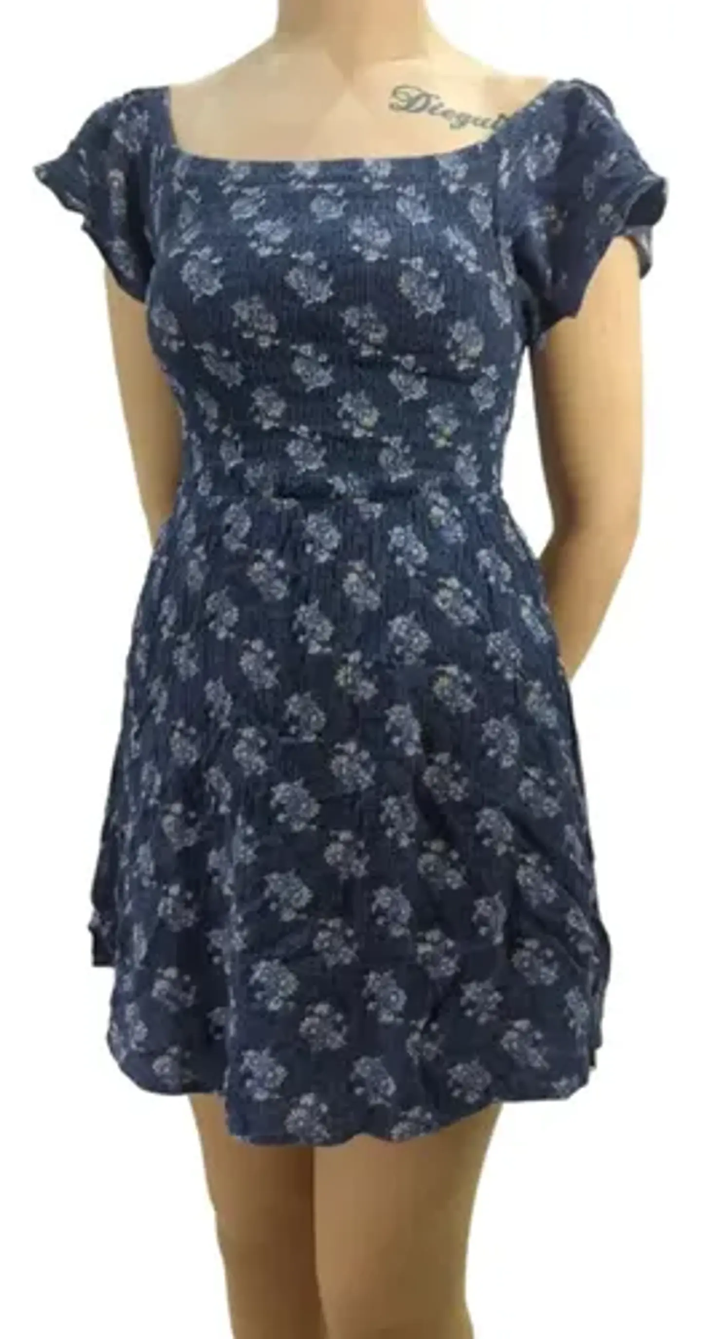 Vestido Cuello Bote Lois Jeans Estampado Floral Talla L 1