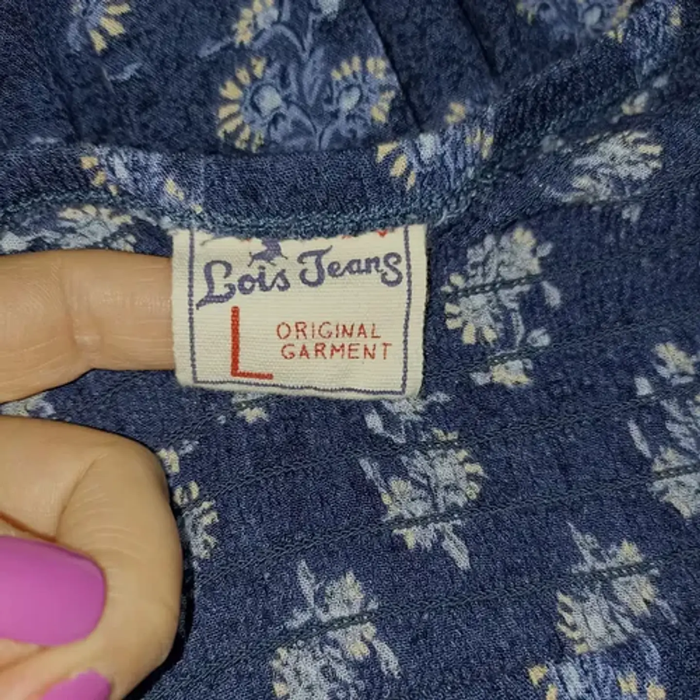 Vestido Cuello Bote Lois Jeans Estampado Floral Talla L 7