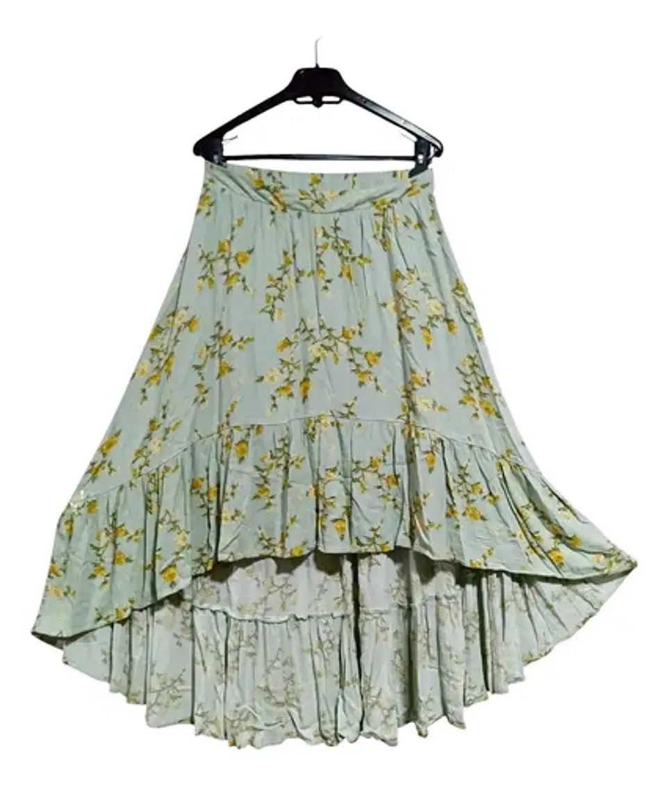 Falda Floral Asimétrica Importada Xhilaration Talla M - L 5