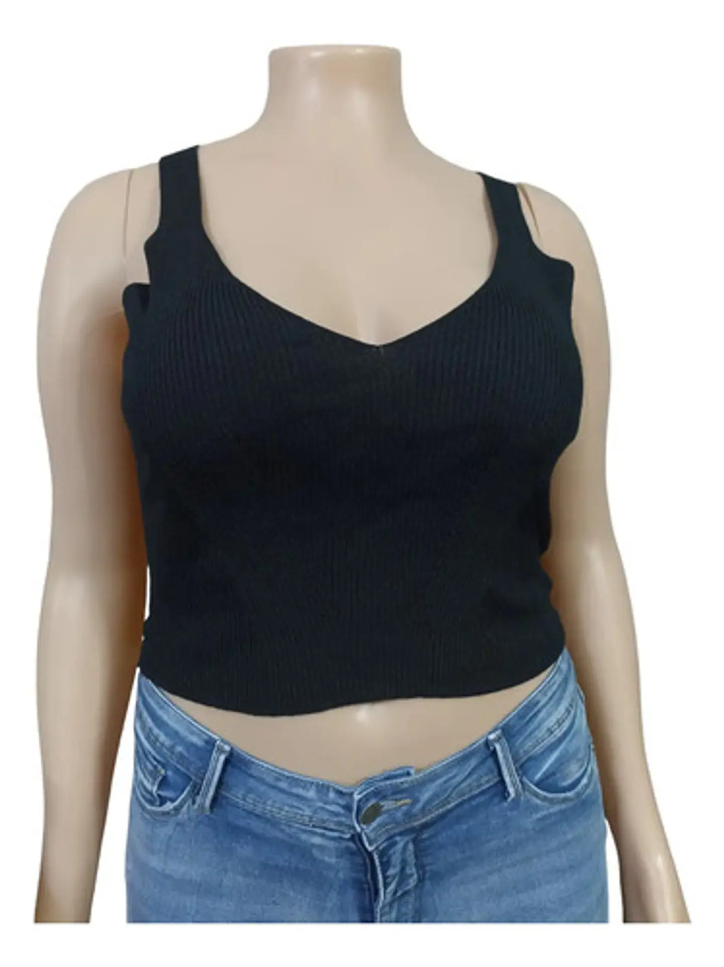 Crop Negro Tejido Opposite Mujer Talla L 1