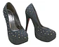 Stilettos Plataforma Denim Con Tachas Y Suela Roja Talla 37 - Miniatura 4