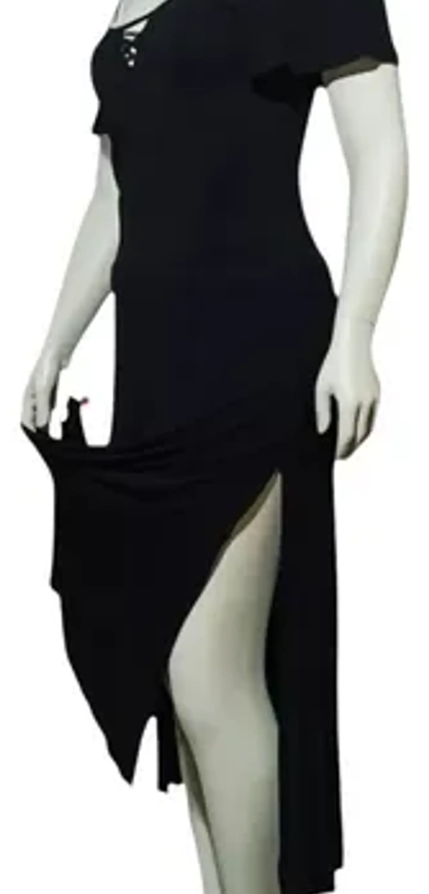 Maxi Vestido Negro Marca IO - Hombros Caídos Talla M 3