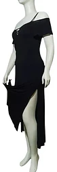 Maxi Vestido Negro Marca IO - Hombros Caídos Talla M - Miniatura 3