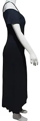 Maxi Vestido Negro Marca IO - Hombros Caídos Talla M - Miniatura 5