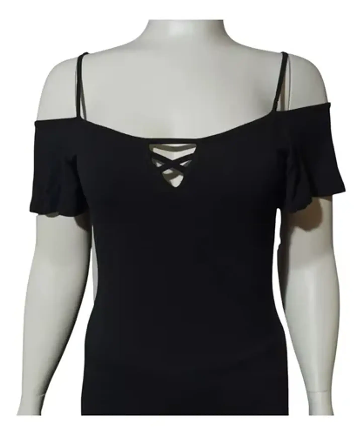 Maxi Vestido Negro Marca IO - Hombros Caídos Talla M 6