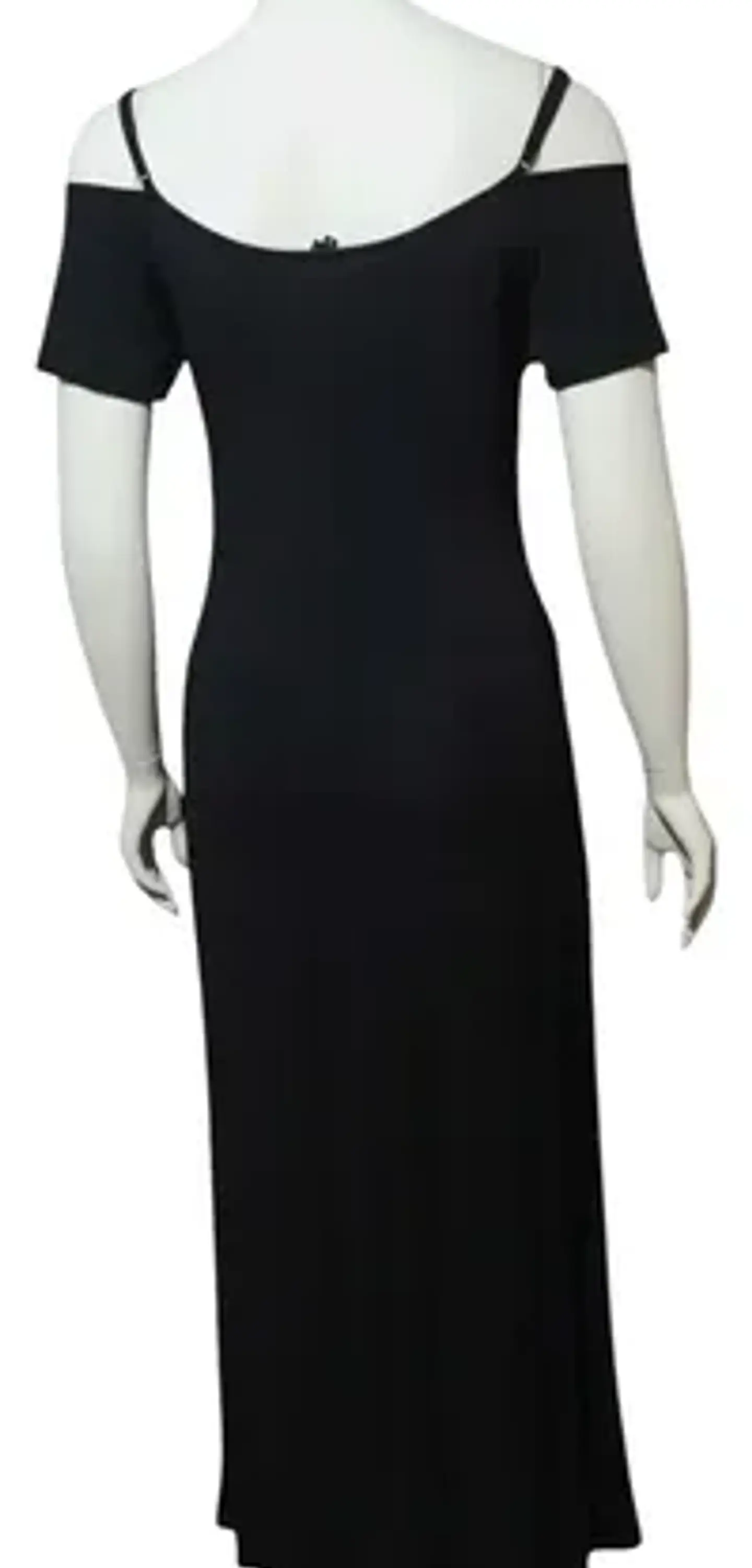 Maxi Vestido Negro Marca IO - Hombros Caídos Talla M 7