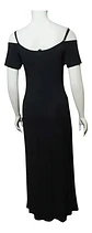Maxi Vestido Negro Marca IO - Hombros Caídos Talla M - Miniatura 7