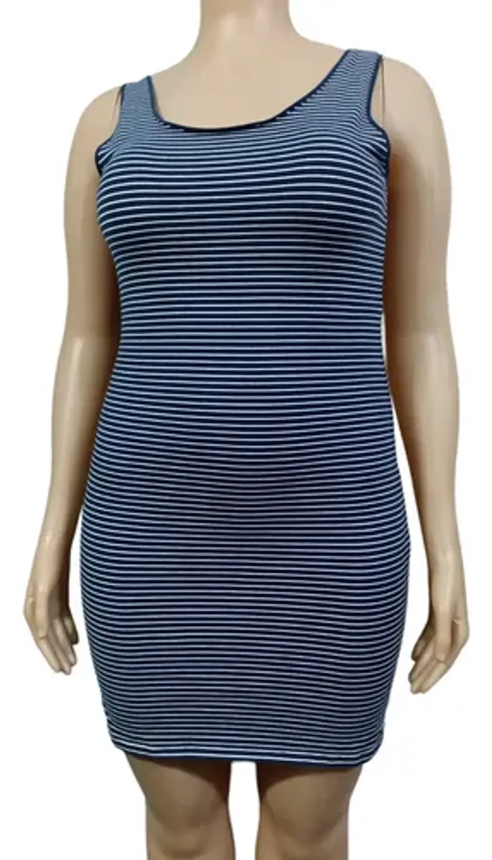 Vestido Corto Ajustado Elastizado A Rayas Mujer Talla L - XL 2
