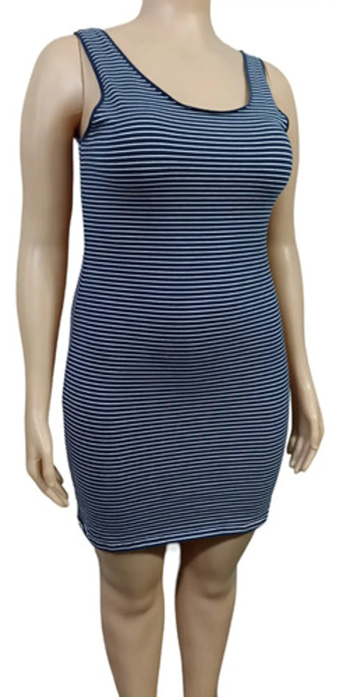 Vestido Corto Ajustado Elastizado A Rayas Mujer Talla L - XL 3