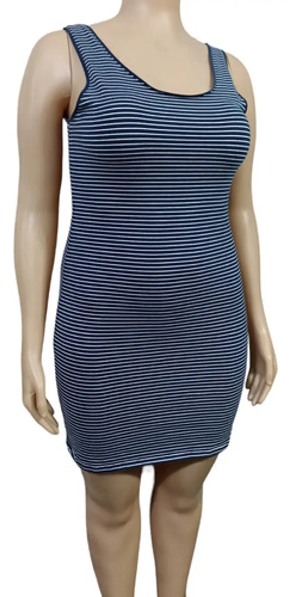 Vestido Corto Ajustado Elastizado A Rayas Mujer Talla L - XL 3