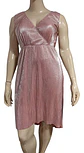 Vestido Formal - Fiesta Midi Plisado Rosa Metalizado Talla L - Miniatura 4