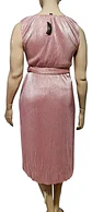 Vestido Formal - Fiesta Midi Plisado Rosa Metalizado Talla L - Miniatura 6