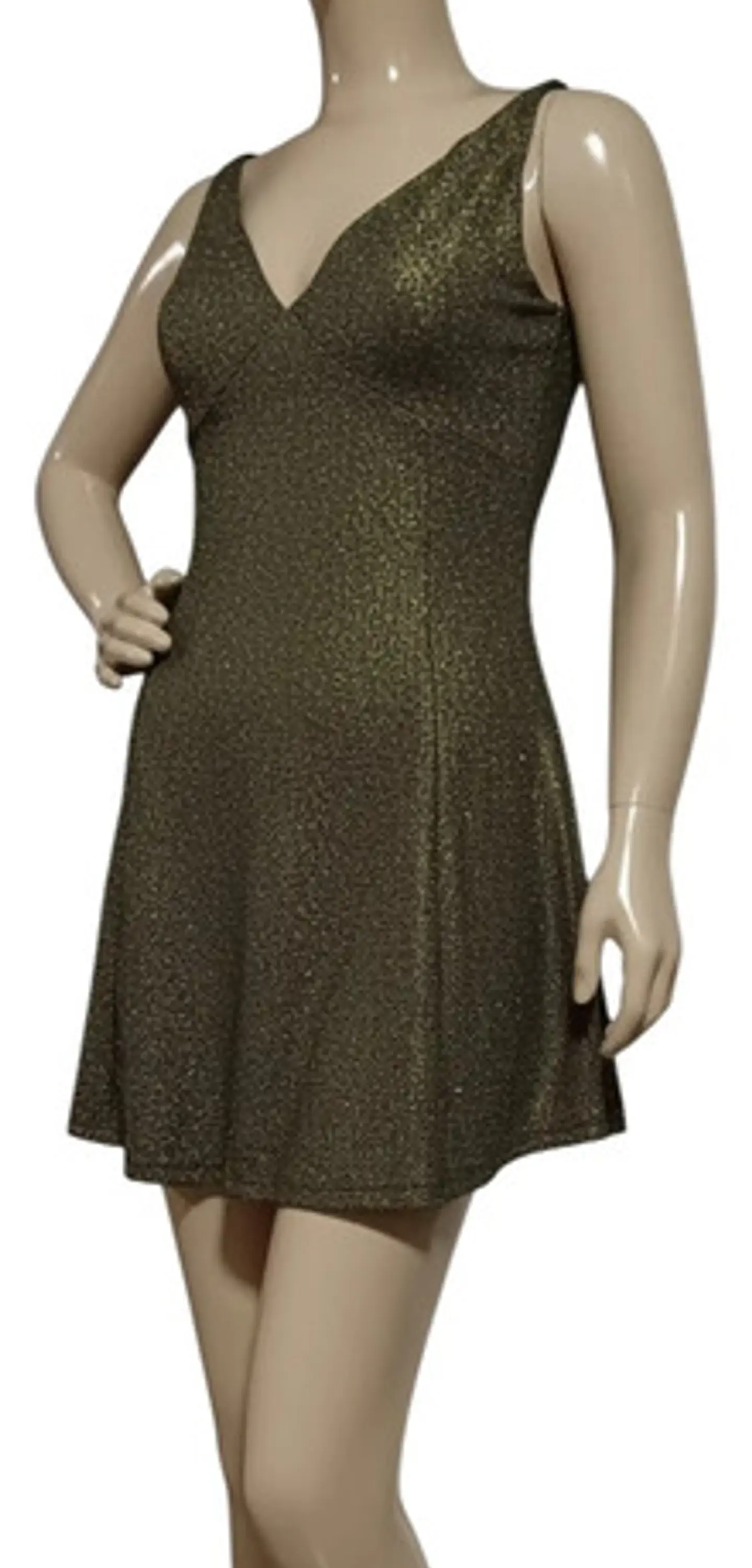 Mini Vestido De Fiesta - Noche Dorado Oscuro Talla M 3
