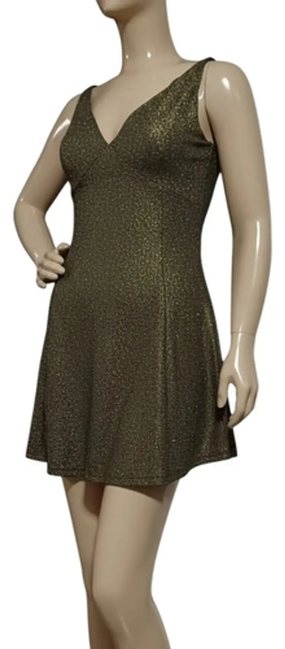 Mini Vestido De Fiesta - Noche Dorado Oscuro Talla M 3