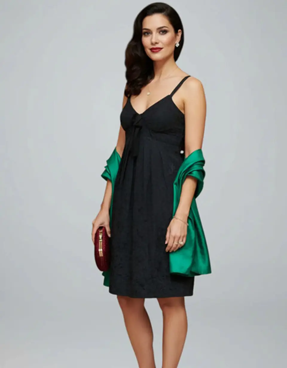 Vestido Negro Midi Semi Formal De Algodón Importado Talla M 1