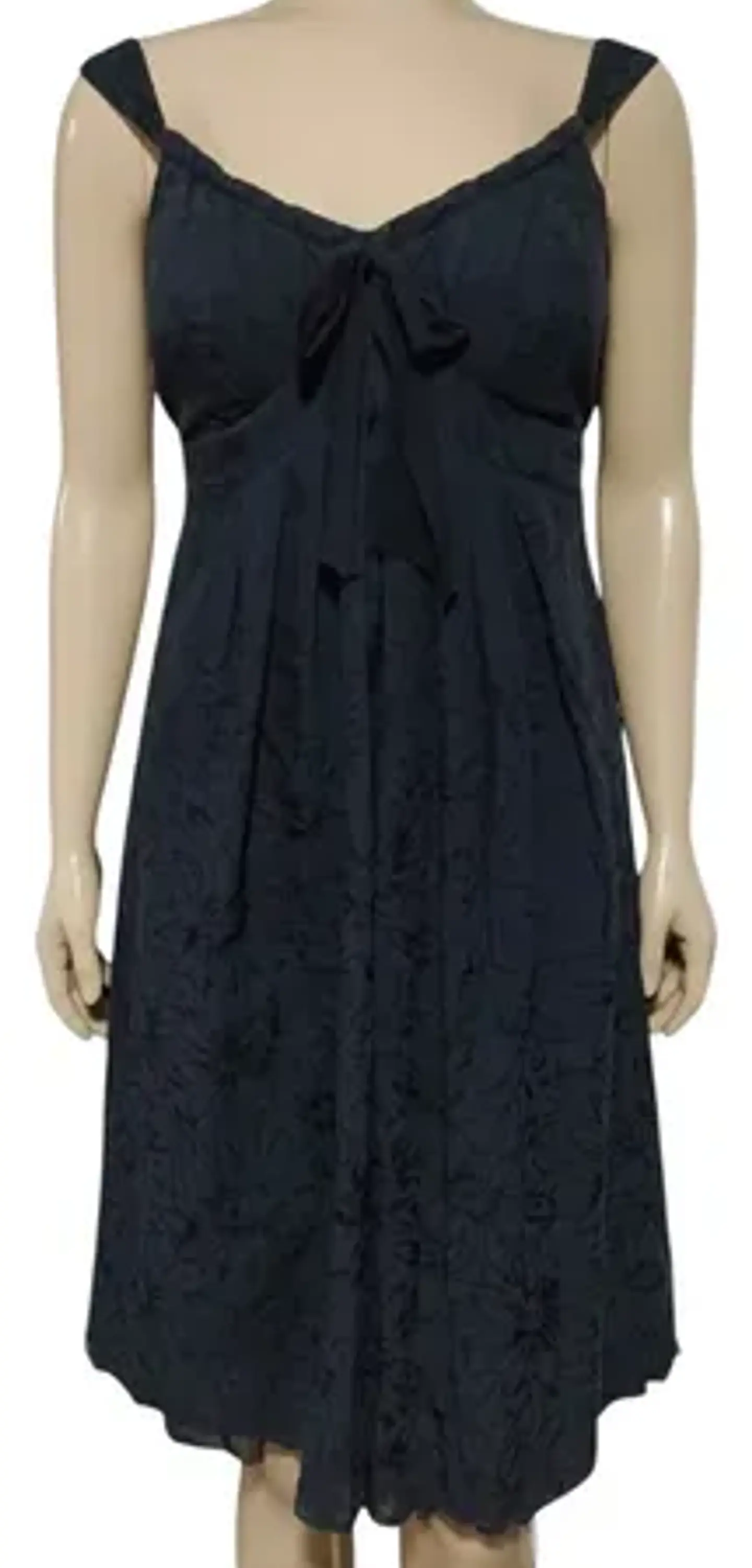 Vestido Negro Midi Semi Formal De Algodón Importado Talla M 4