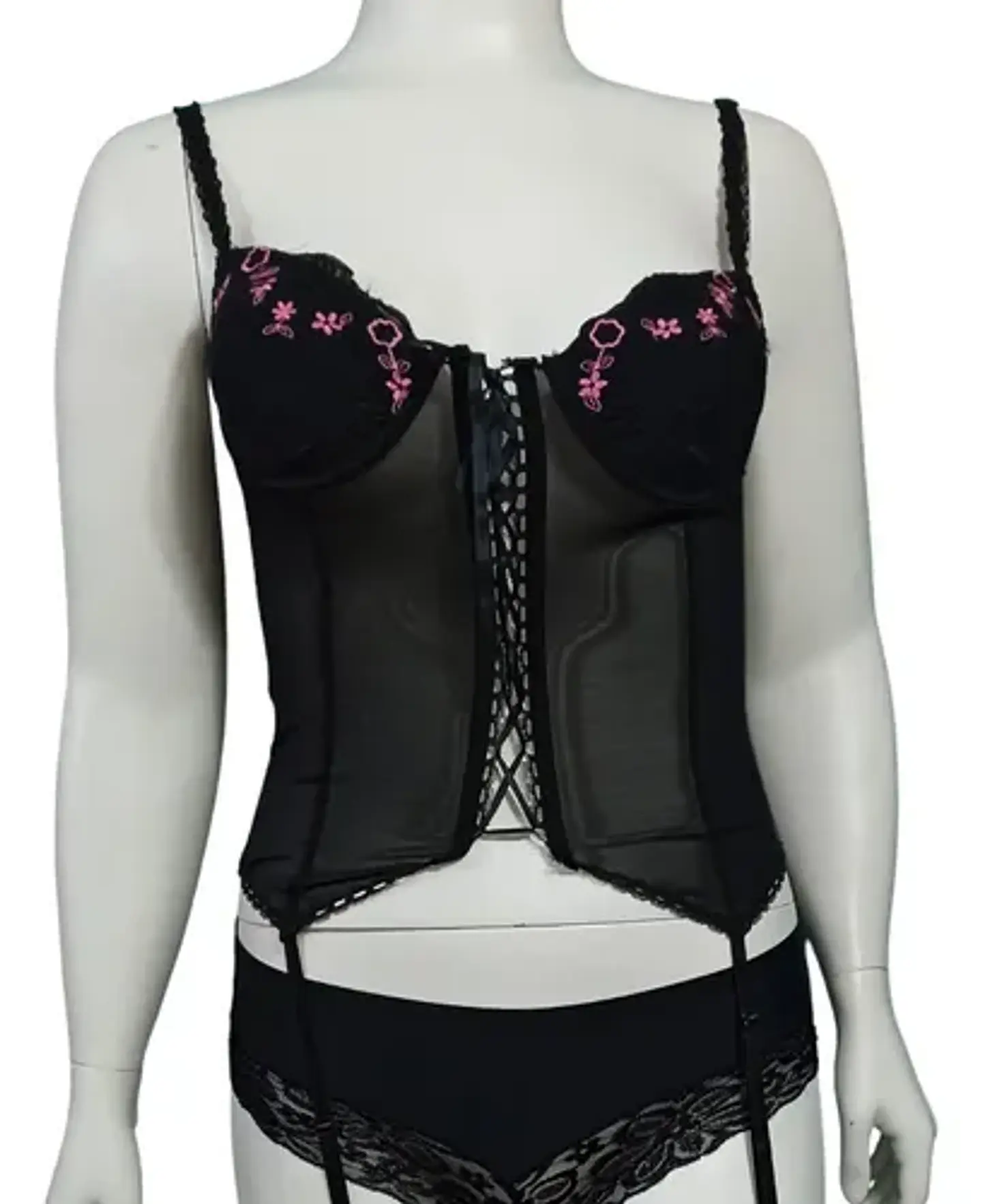 Bustier Tipo Corset Con Portaliga Flirty & Fun Mujer Talla M 1