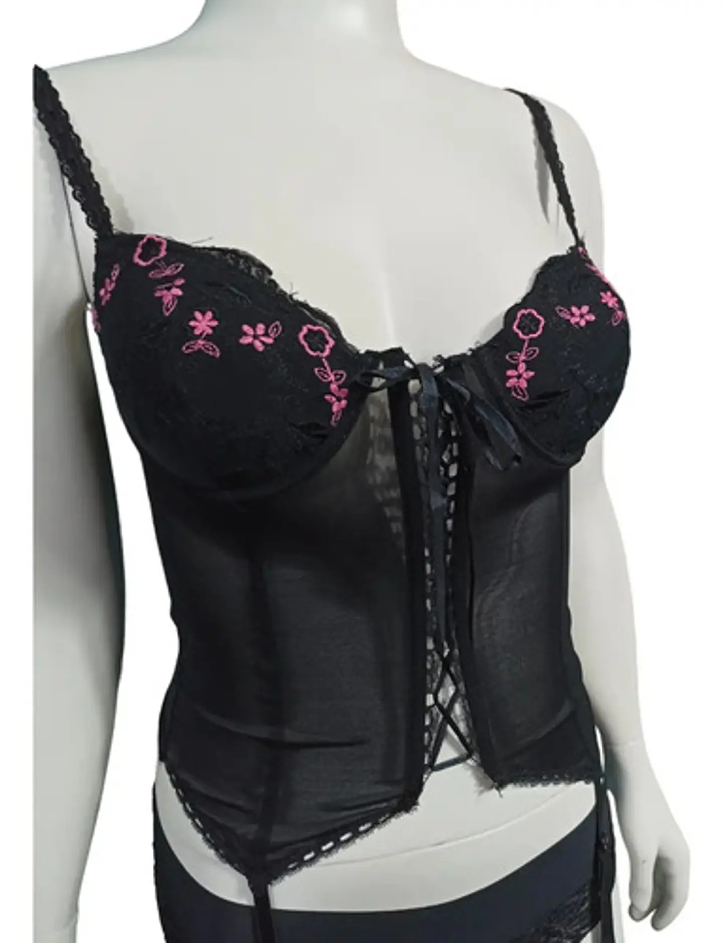 Bustier Tipo Corset Con Portaliga Flirty & Fun Mujer Talla M 2